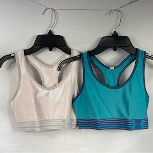 Under Armour Women's Teal and White Sports Bras Size Small